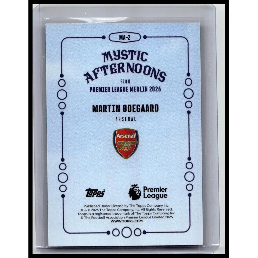 2026 Merlin EPL Martin Ødegaard #MA-2 Arsenal FC Mystic Afternoons Gold /50